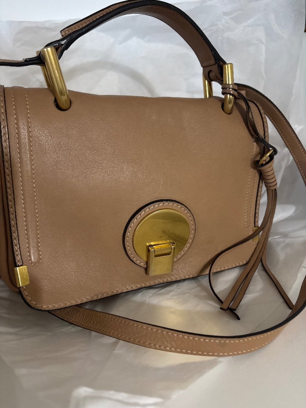 Chloe’ calfskin beige handbag